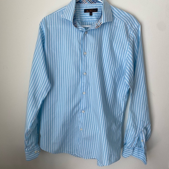 Ben Sherman Blue Striped Men's Shirt - Picture 1 of 3